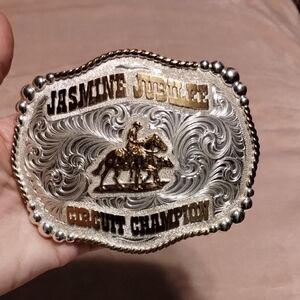 Silver and Gold Circuit Champion Belt Buckle